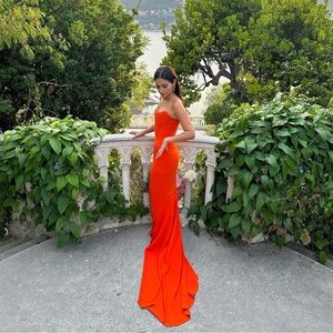 Stella McCartney Orange Evening Gown